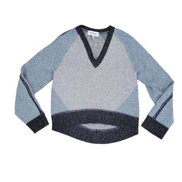 Derek Lam 10 Crosby colour block knit V-neck sweater blue small cotton - Picture 12 of 12